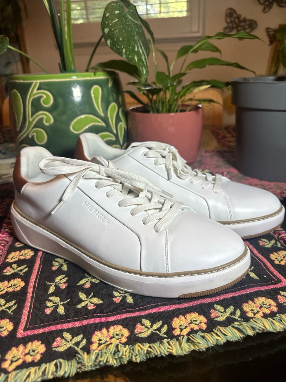 Tommy Hilfiger TMHINES Mens White Synthetic Lifestyle Sneakers Shoes Size 11.5